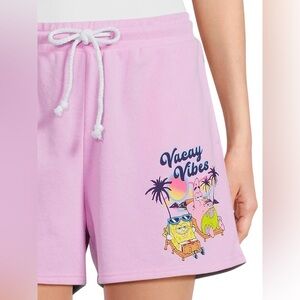 Nickelodeon SpongeBob Squarepants Pink 'Vacay Vibes' Athletic Shorts NWT